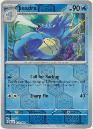 Seadra Reverse Holo Pokemon card from Shrouded Fable