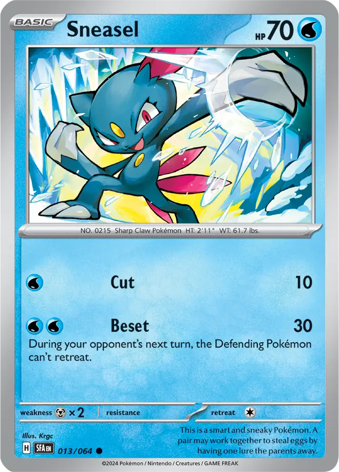 Sneasel Pokemon card from Shrouded Fable
