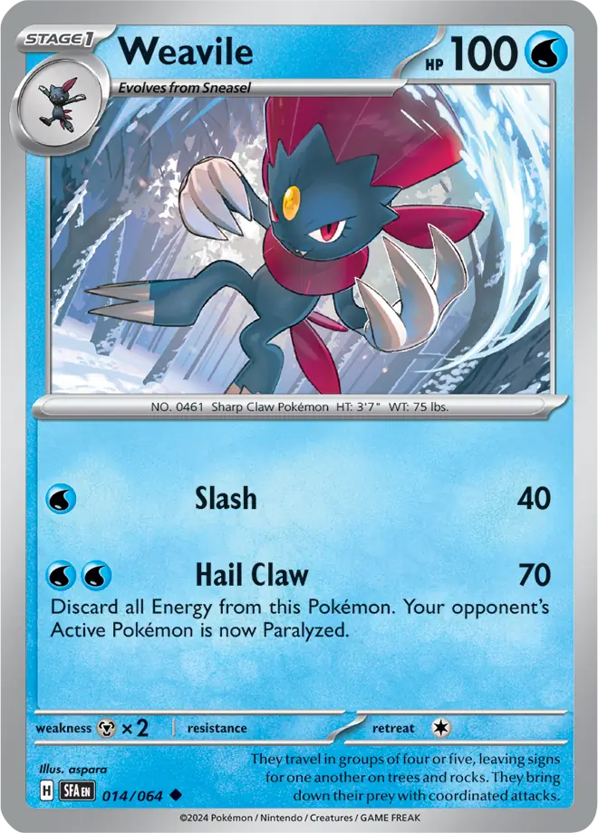 Weavile Pokemon card from Shrouded Fable