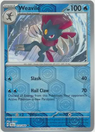 Weavile Reverse Holo Pokemon card from Shrouded Fable