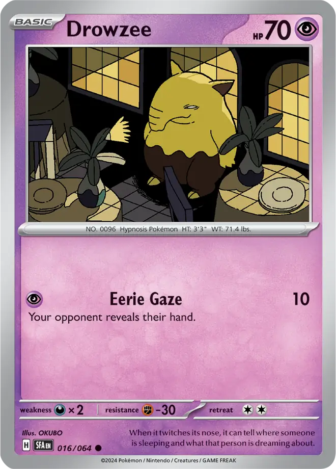 Drowzee Pokemon card from Shrouded Fable