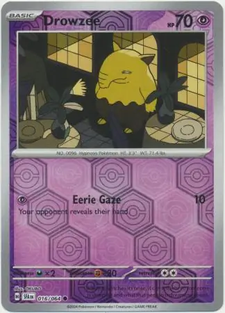 Drowzee Reverse Holo Pokemon card from Shrouded Fable