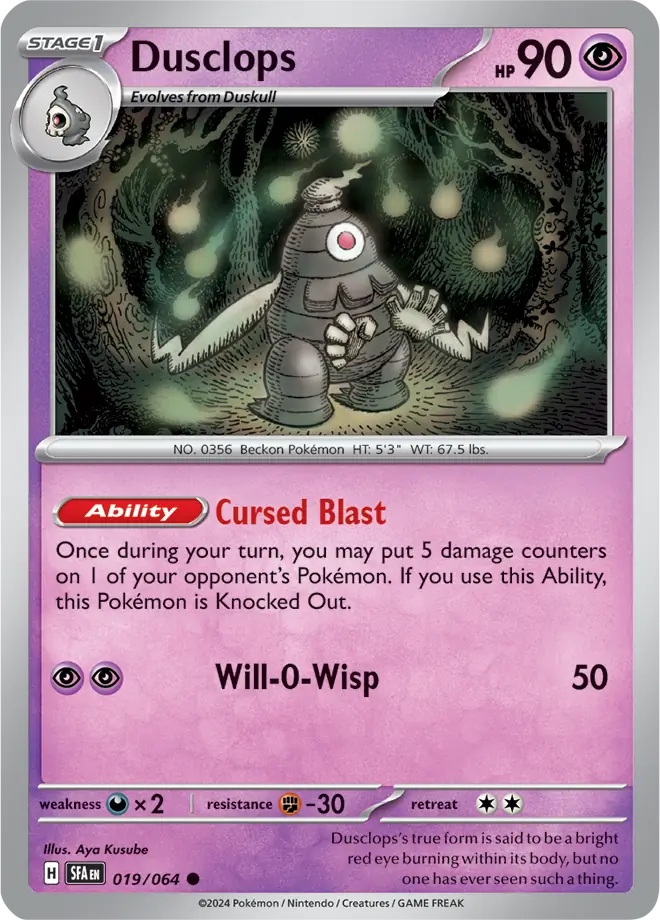Dusclops Pokemon card from Shrouded Fable