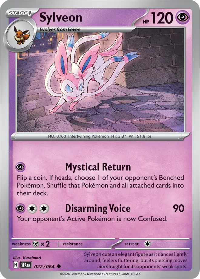 Sylveon Pokemon card from Shrouded Fable