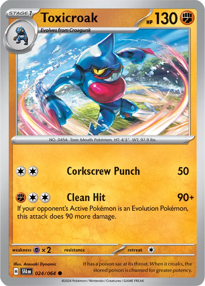 Toxicroak Pokemon card from Shrouded Fable
