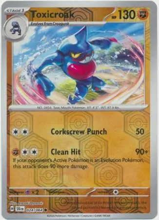 Toxicroak Reverse Holo Pokemon card from Shrouded Fable