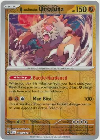 Bloodmoon Ursaluna Reverse Holo Pokemon card from Shrouded Fable