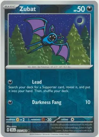 Zubat Reverse Holo Pokemon card from Shrouded Fable