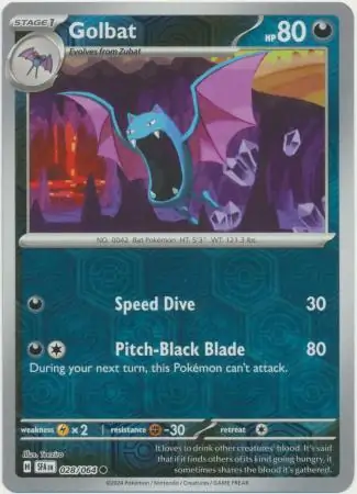Golbat Reverse Holo Pokemon card from Shrouded Fable