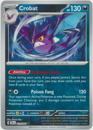 Crobat Reverse Holo Pokemon card from Shrouded Fable