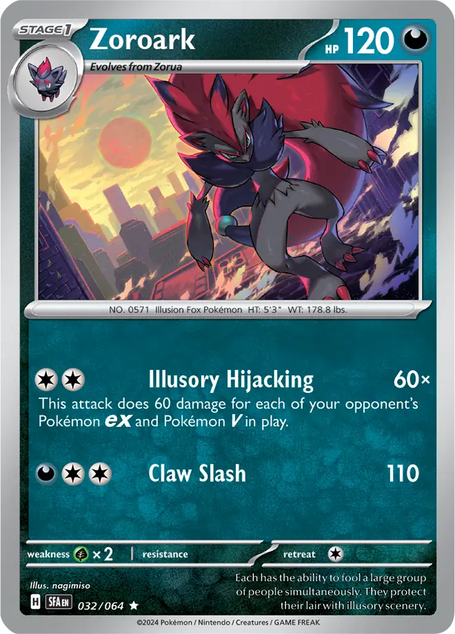 Zoroark Pokemon card from Shrouded Fable
