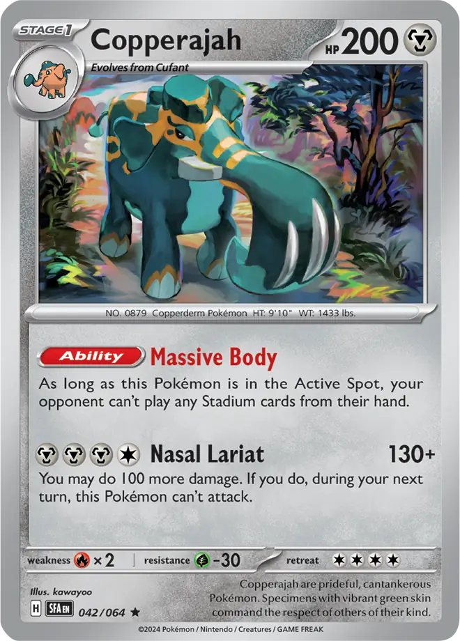 Copperajah Pokemon card from Shrouded Fable