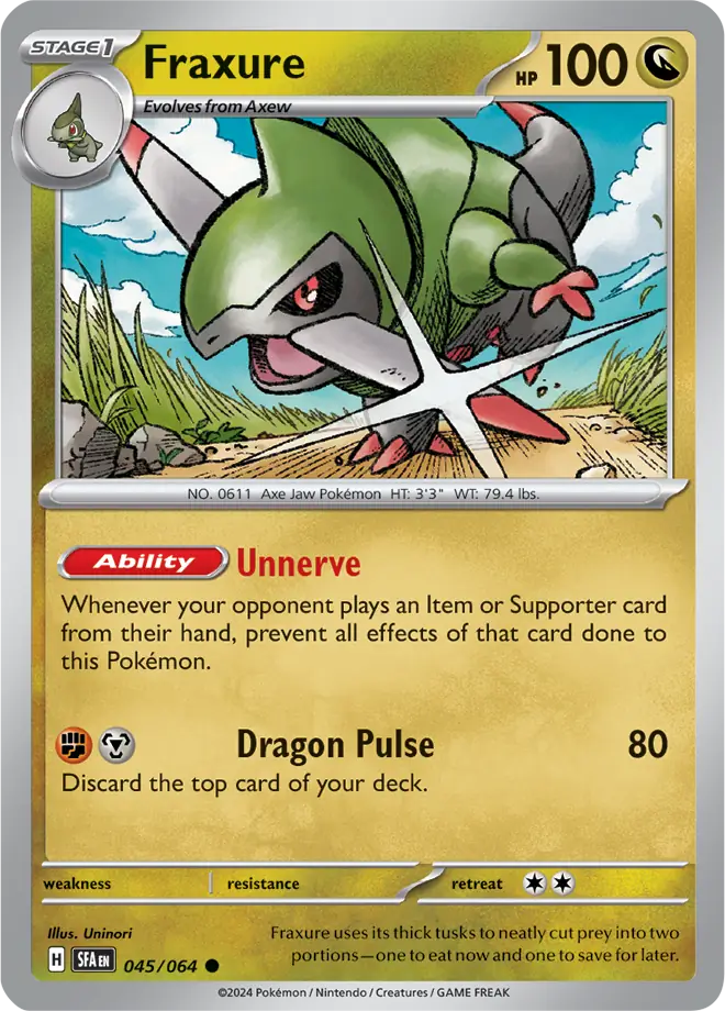 Fraxure Pokemon card from Shrouded Fable