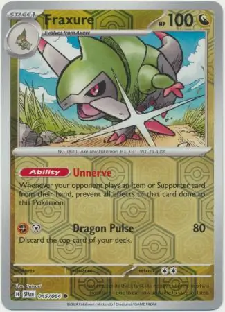 Fraxure Reverse Holo Pokemon card from Shrouded Fable