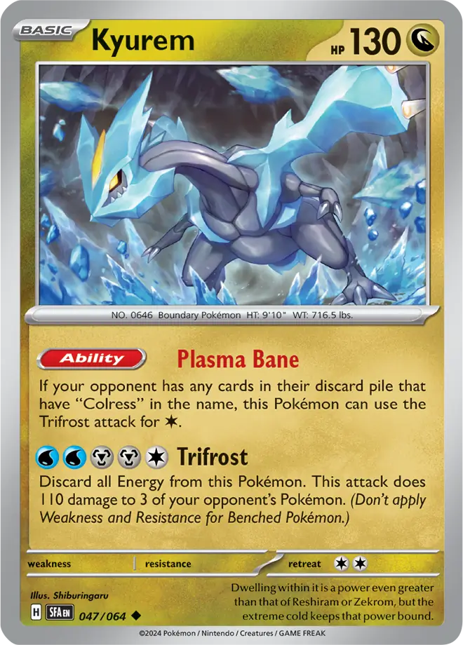 Kyurem Pokemon card from Shrouded Fable