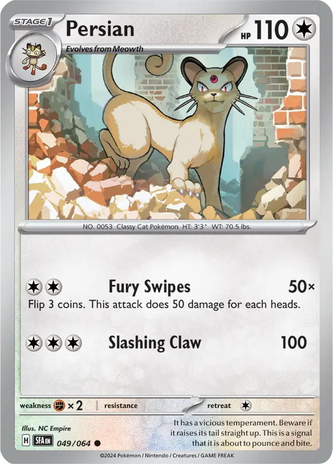 Persian Pokemon card from Shrouded Fable