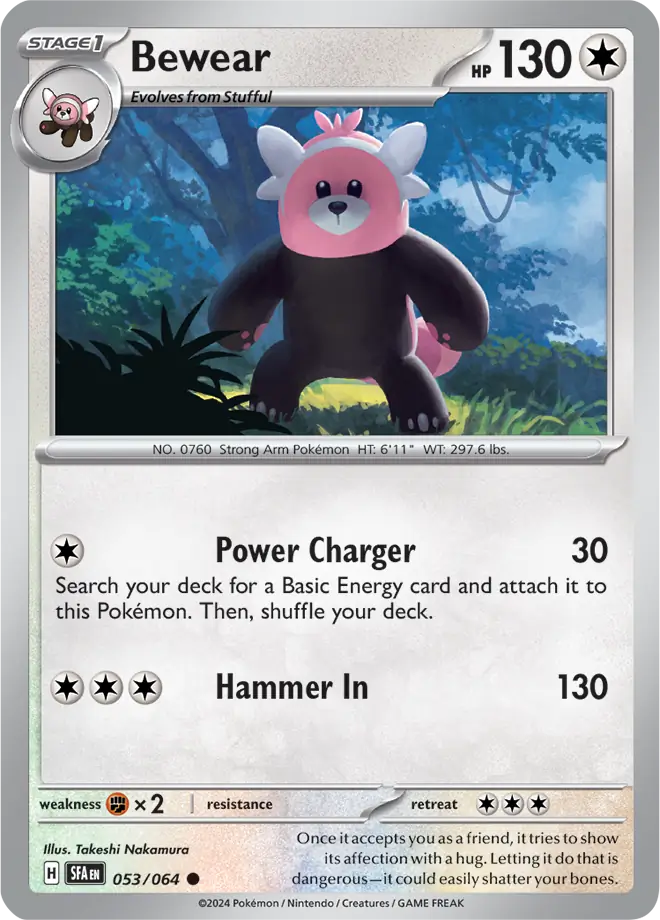 Bewear Pokemon card from Shrouded Fable
