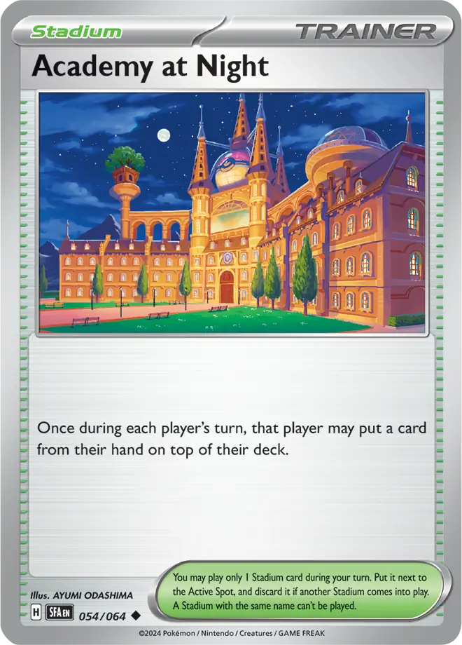 Academy at Night Pokemon card from Shrouded Fable