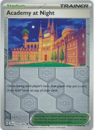 Academy at Night Reverse Holo Pokemon card from Shrouded Fable