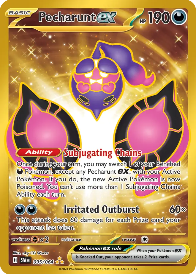 Pecharunt Pokemon card from Shrouded Fable