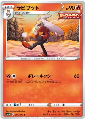 Raboot Pokemon card from Silver Lance