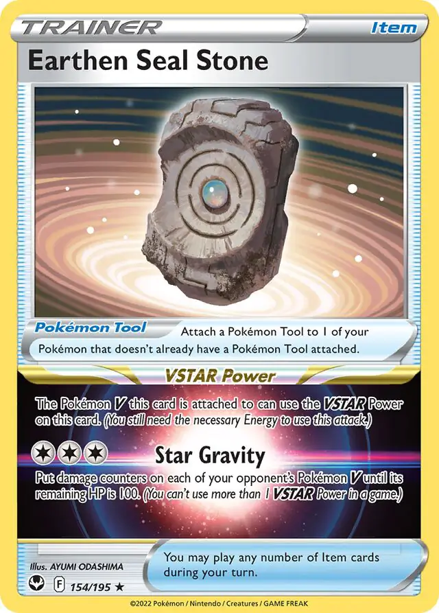 Earthen Seal Stone Pokemon card from Silver Tempest