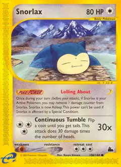 Snorlax Pokemon card from Skyridge