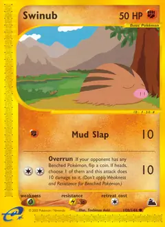 Swinub Pokemon card from Skyridge
