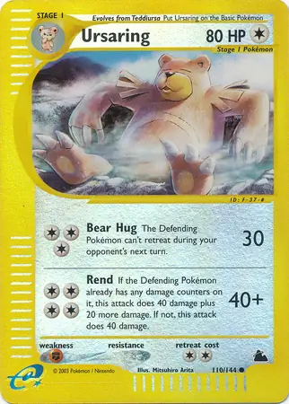 Ursaring Reverse Holo Pokemon card from Skyridge