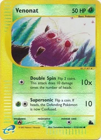 Venonat Reverse Holo Pokemon card from Skyridge