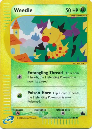Weedle Reverse Holo Pokemon card from Skyridge