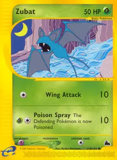 Zubat Pokemon card from Skyridge