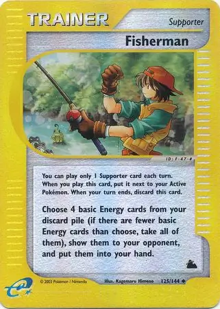 Fisherman Reverse Holo Pokemon card from Skyridge