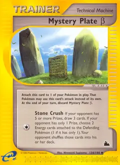 Mystery Plate Beta Pokemon card from Skyridge