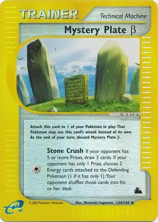Mystery Plate Beta Reverse Holo Pokemon card from Skyridge
