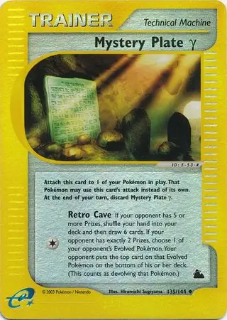 Mystery Plate Gamma Reverse Holo Pokemon card from Skyridge