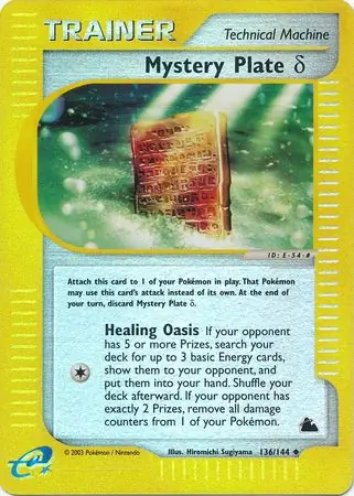 Mystery Plate Delta Reverse Holo Pokemon card from Skyridge