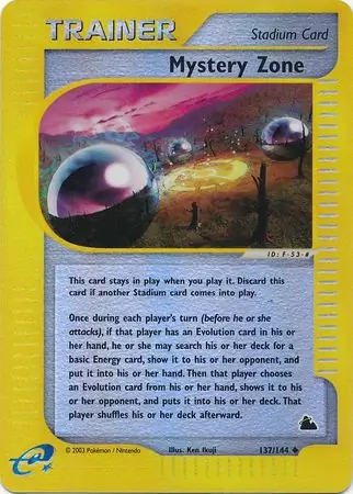 Mystery Zone Reverse Holo Pokemon card from Skyridge