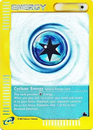 Cyclone Energy Reverse Holo Pokemon card from Skyridge