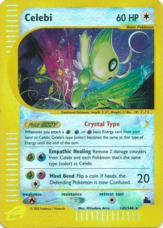Celebi Reverse Holo Pokemon card from Skyridge