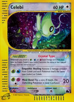 Celebi Secret Pokemon card from Skyridge