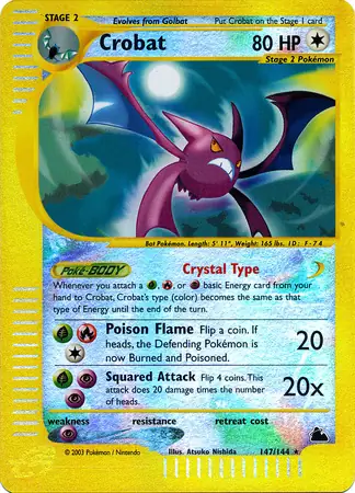 Crobat Reverse Holo Pokemon card from Skyridge