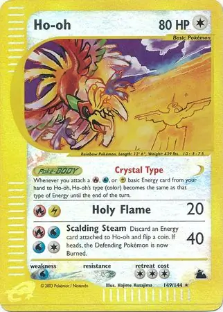 Ho-Oh Reverse Holo Pokemon card from Skyridge