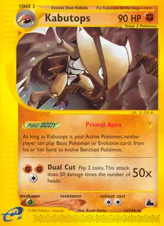 Kabutops Pokemon card from Skyridge