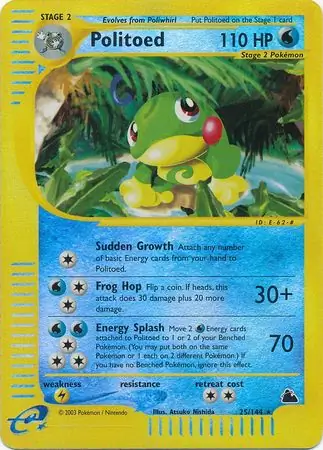 Politoed Reverse Holo Pokemon card from Skyridge