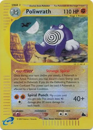 Poliwrath Reverse Holo Pokemon card from Skyridge