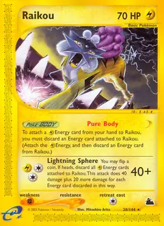 Raikou Pokemon card from Skyridge