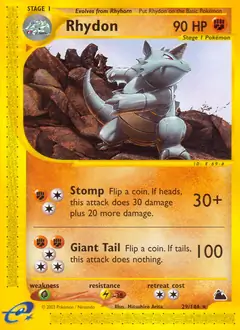 Rhydon Pokemon card from Skyridge