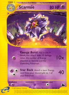 Starmie Pokemon card from Skyridge