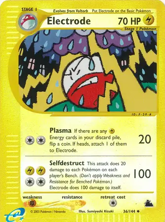 Electrode Reverse Holo Pokemon card from Skyridge